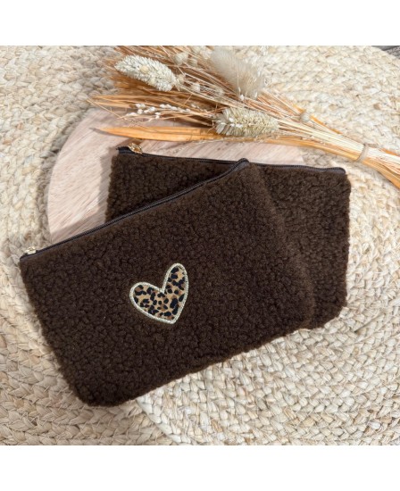 POCHETTE COEUR LÉO - CHOCO