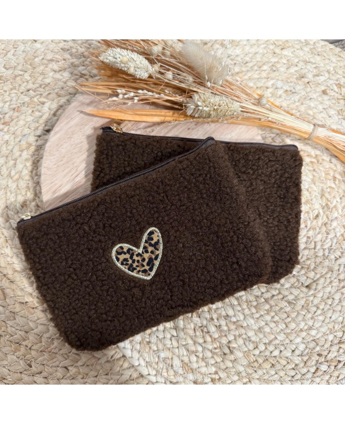 POCHETTE COEUR LÉO - CHOCO