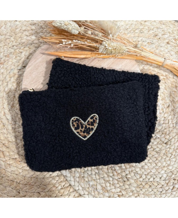 POCHETTE COEUR LÉO - NOIR