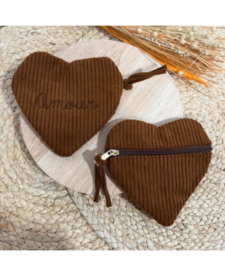 PORTE MONNAIE AMOUR - CAMEL