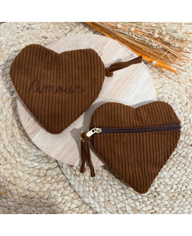 PORTE MONNAIE AMOUR - CAMEL