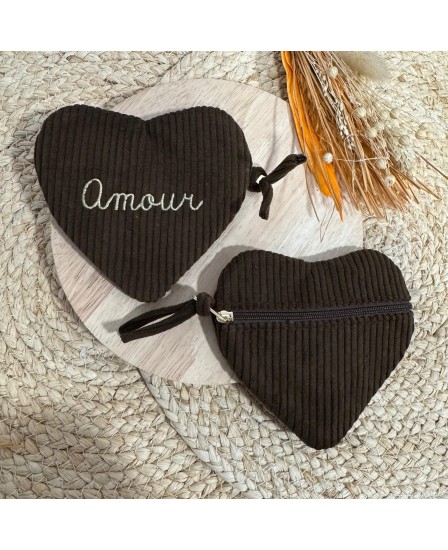 PORTE MONNAIE AMOUR - CHOCO