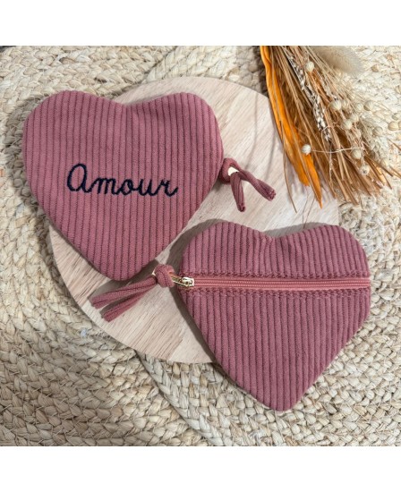 PORTE MONNAIE AMOUR - ROSE