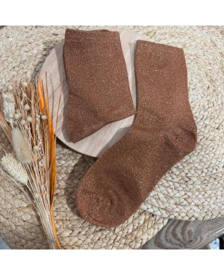 CHAUSSETTES PAILLETTES - CAMEL