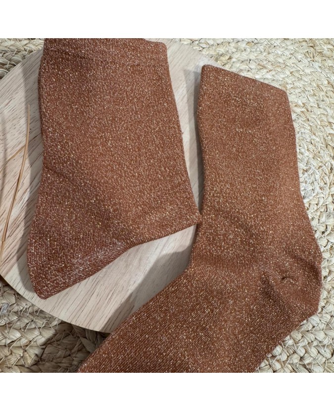 CHAUSSETTES PAILLETTES - CAMEL