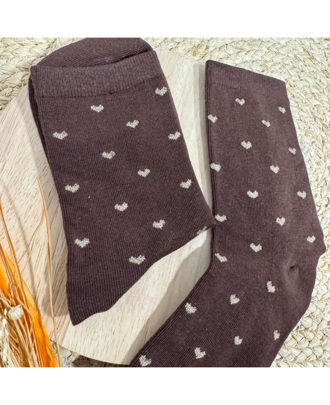 CHAUSSETTES MINI COEUR - CHOCO