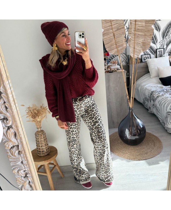 BONNET-ECHARPE - BORDEAUX