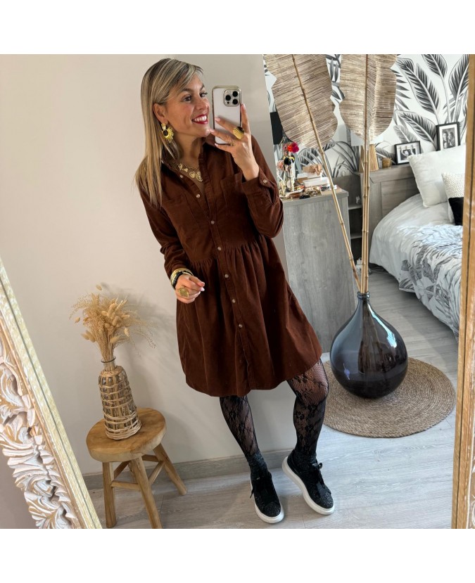 ROBE JOSIANE - MARRON