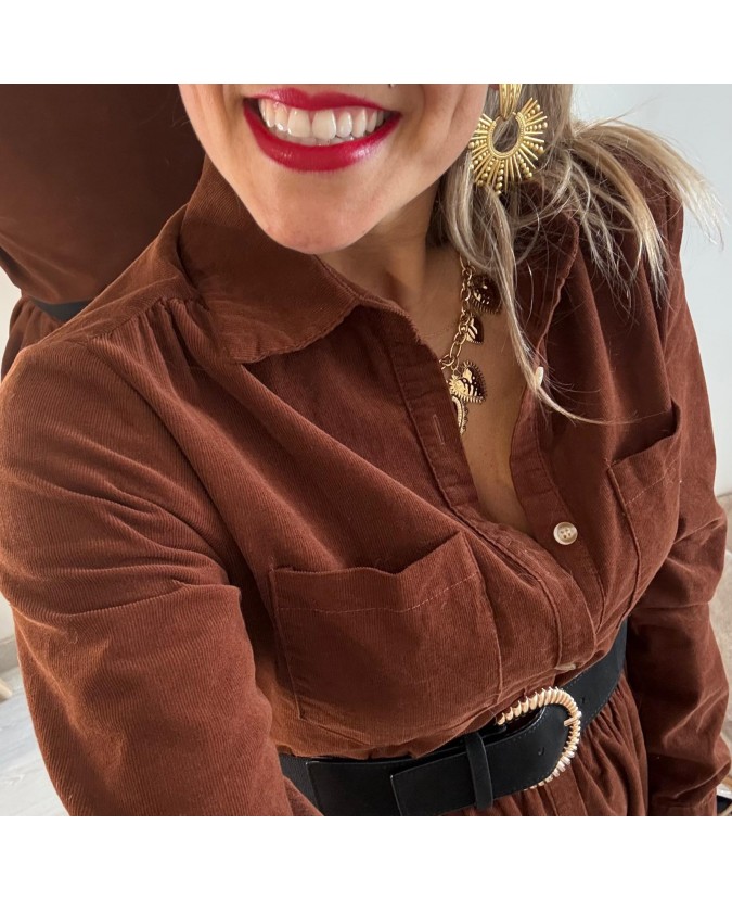 ROBE JOSIANE - MARRON