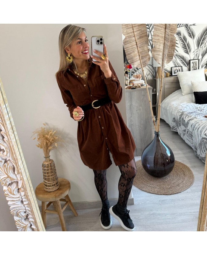 ROBE JOSIANE - MARRON