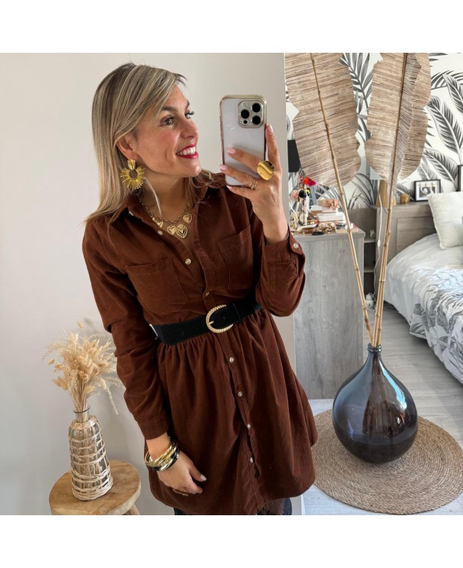 ROBE JOSIANE - MARRON