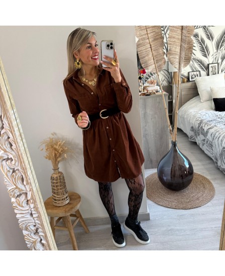 ROBE JOSIANE - MARRON