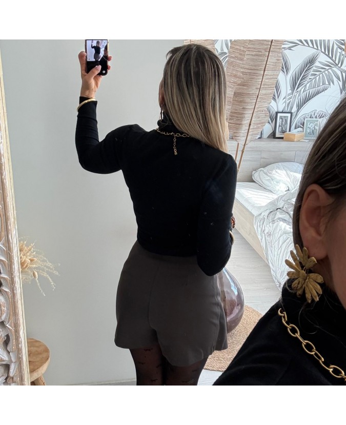 JUPE SHORT DANNY - CHOCOLAT