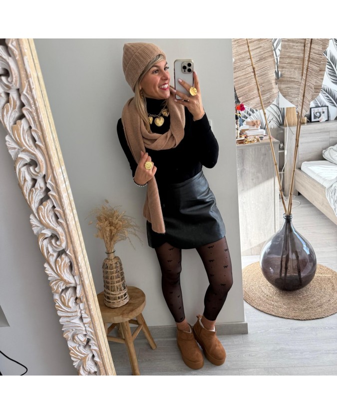 BONNET-ECHARPE - BEIGE