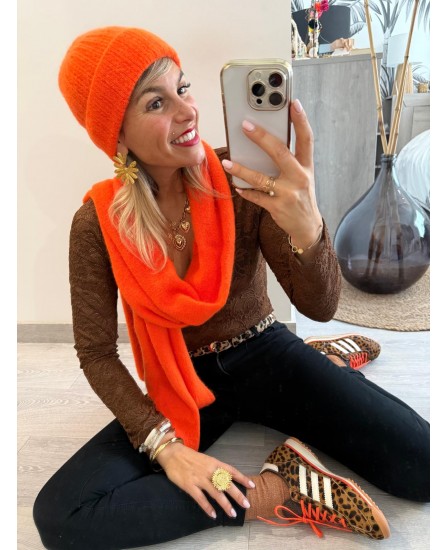 BONNET-ECHARPE - ORANGE