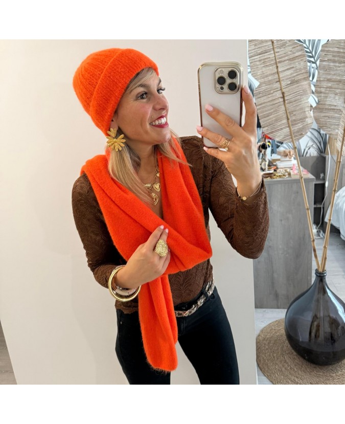 BONNET-ECHARPE - ORANGE