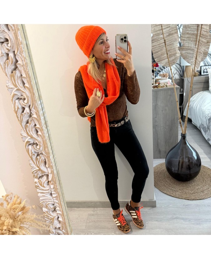 BONNET-ECHARPE - ORANGE