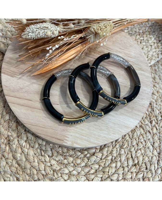 BRACELET WAFA - NOIR/ARGENT