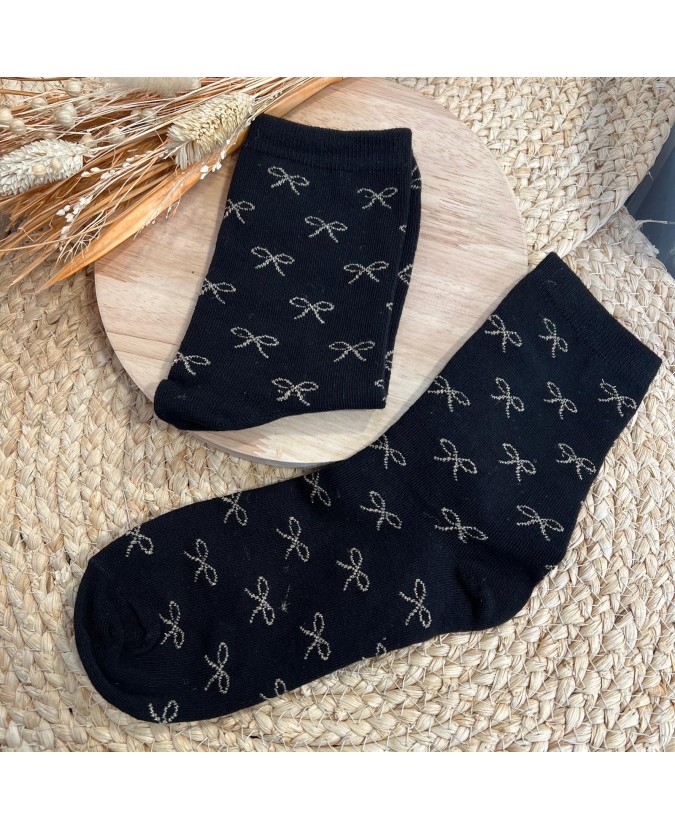 CHAUSSETTES PETITS NOEUDS - NOIR