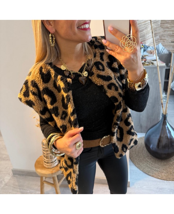 GILET ANOUAR - LÉOPARD
