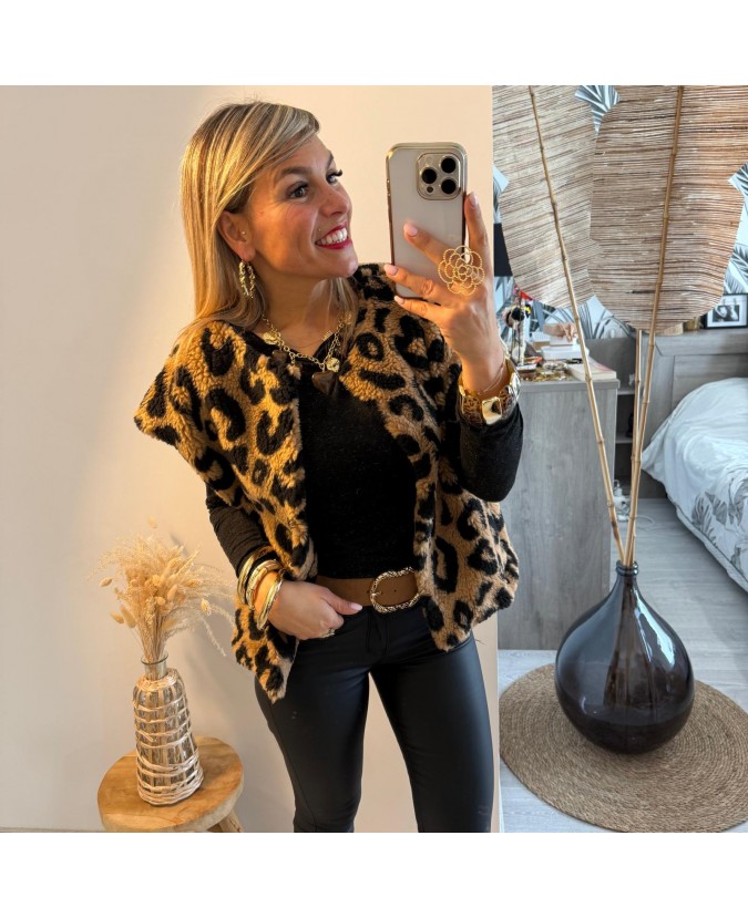 GILET ANOUAR - LÉOPARD