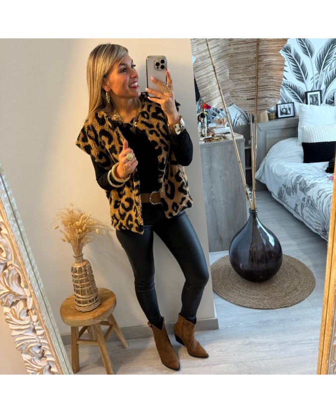 GILET ANOUAR - LÉOPARD