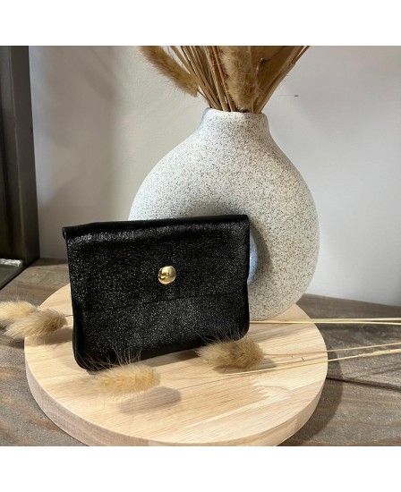 PORTE MONNAIE MINI LIZ - NOIR IRISE