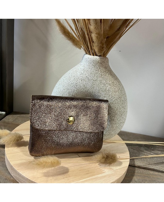 PORTE MONNAIE MINI LIZ - BRONZE
