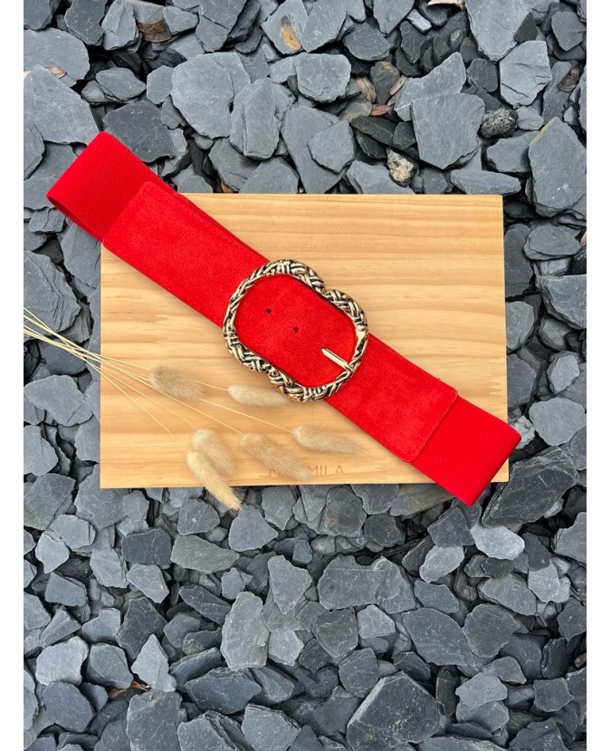 CEINTURE FARAH - ORANGE/ROUGE