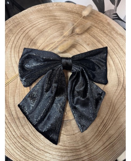BARRETTE GROS NOEUD NOIR PAILLETTE