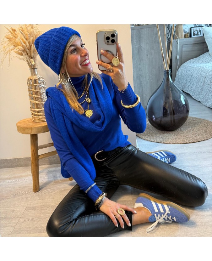 BONNET-ÉCHARPE - BLEU ROI