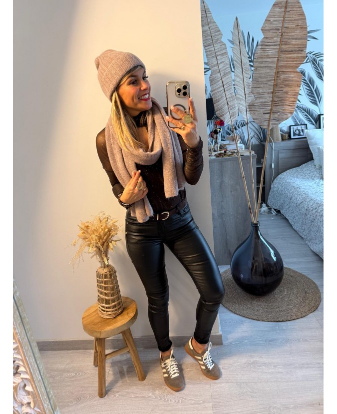 BONNET-ÉCHARPE - TAUPE