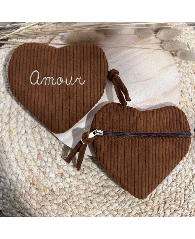 PORTE MONNAIE AMOUR - CAMEL