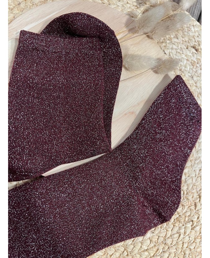 CHAUSSETTES PAILLETTES - BORDEAUX