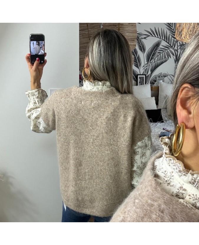 GILET CLEOPHES - TAUPE