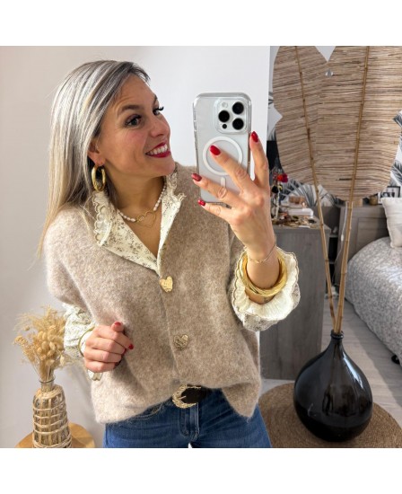 GILET CLEOPHES - TAUPE