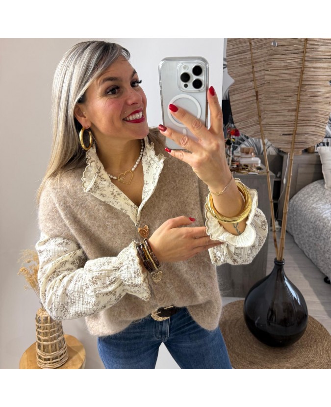 GILET CLEOPHES - TAUPE