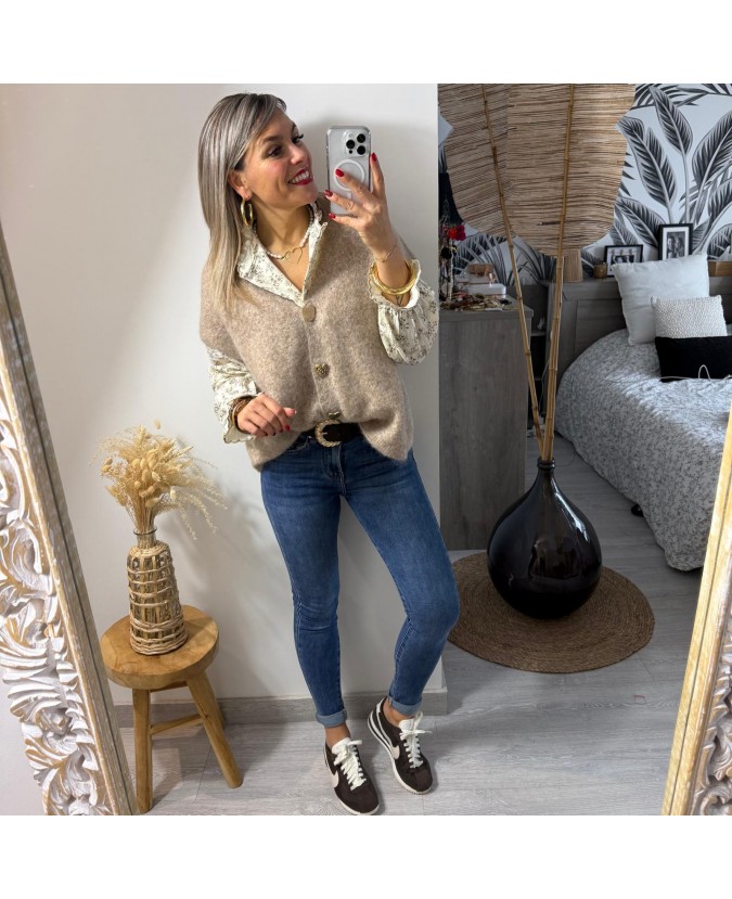GILET CLEOPHES - TAUPE