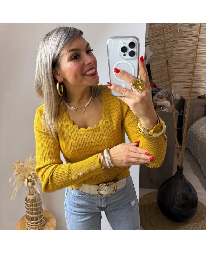 PULL AMELIE - MOUTARDE
