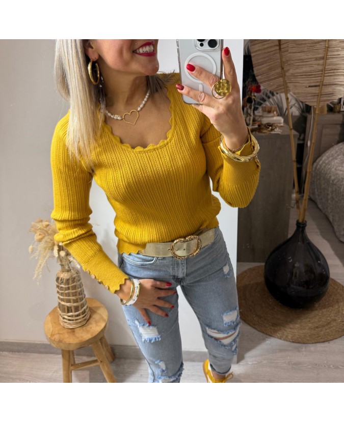 PULL AMELIE - MOUTARDE