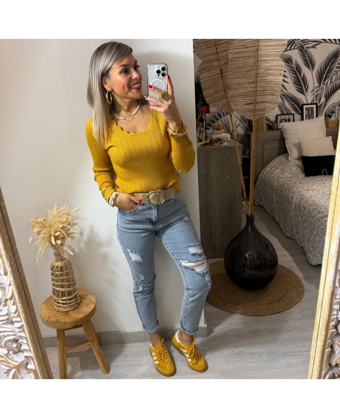 PULL AMELIE - MOUTARDE
