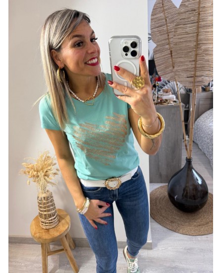 TEE SHIRT CLARENCE - VERT D'EAU