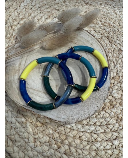 BRACELET WAFA - MARINE/JAUNE