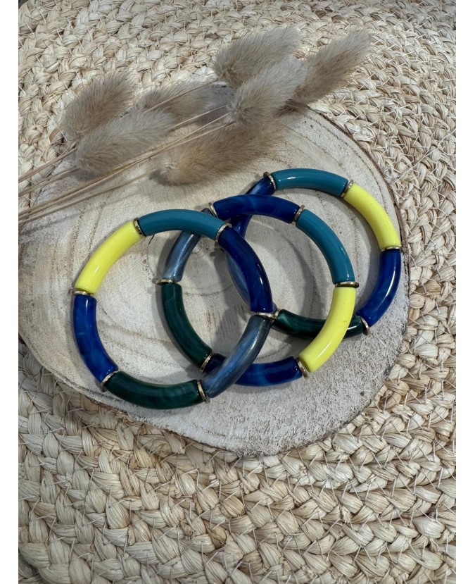 BRACELET WAFA - MARINE/JAUNE