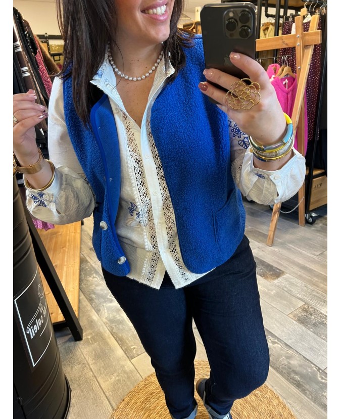 GILET FLORIA PULPEUSE - BLEU