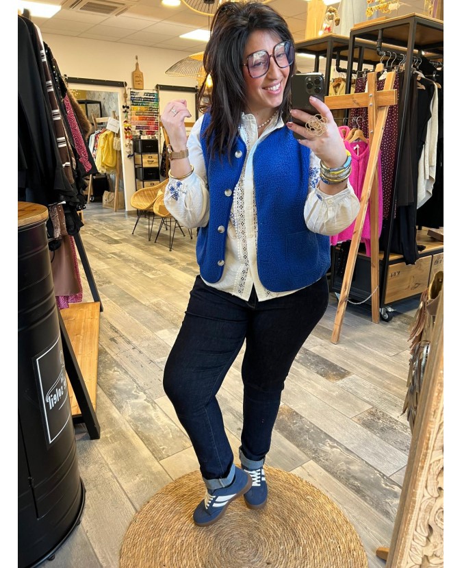 GILET FLORIA PULPEUSE - BLEU