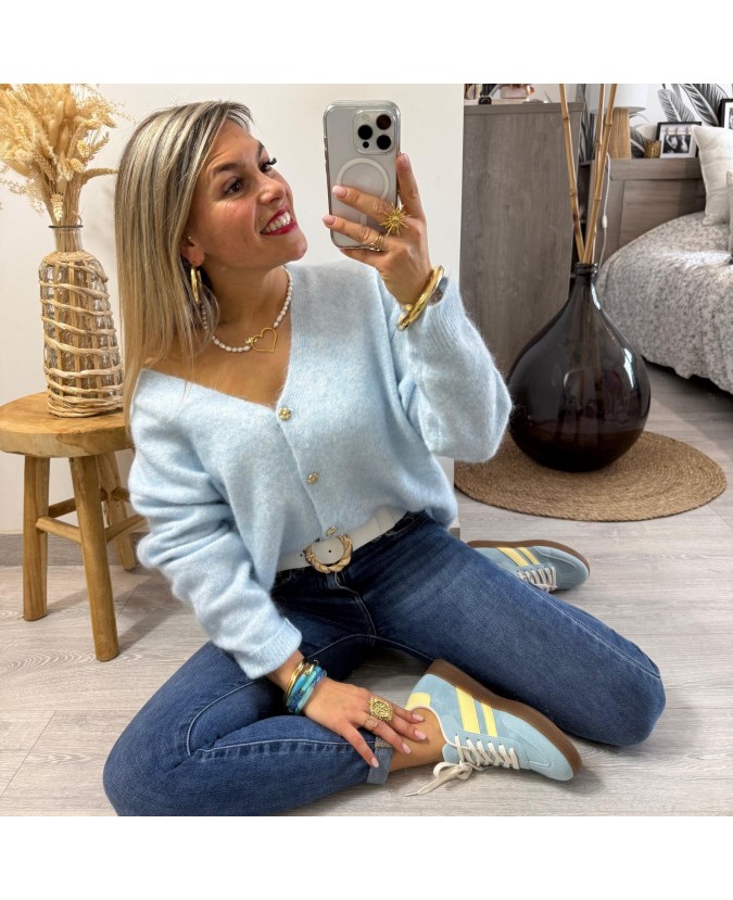 GILET CORALIE - BLEU CIEL