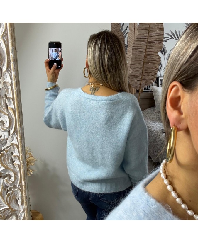 GILET CORALIE - BLEU CIEL