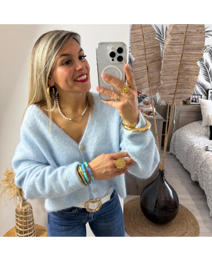 GILET CORALIE - BLEU CIEL