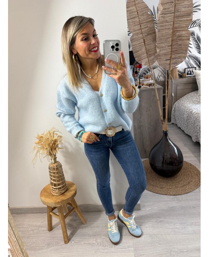 GILET CORALIE - BLEU CIEL